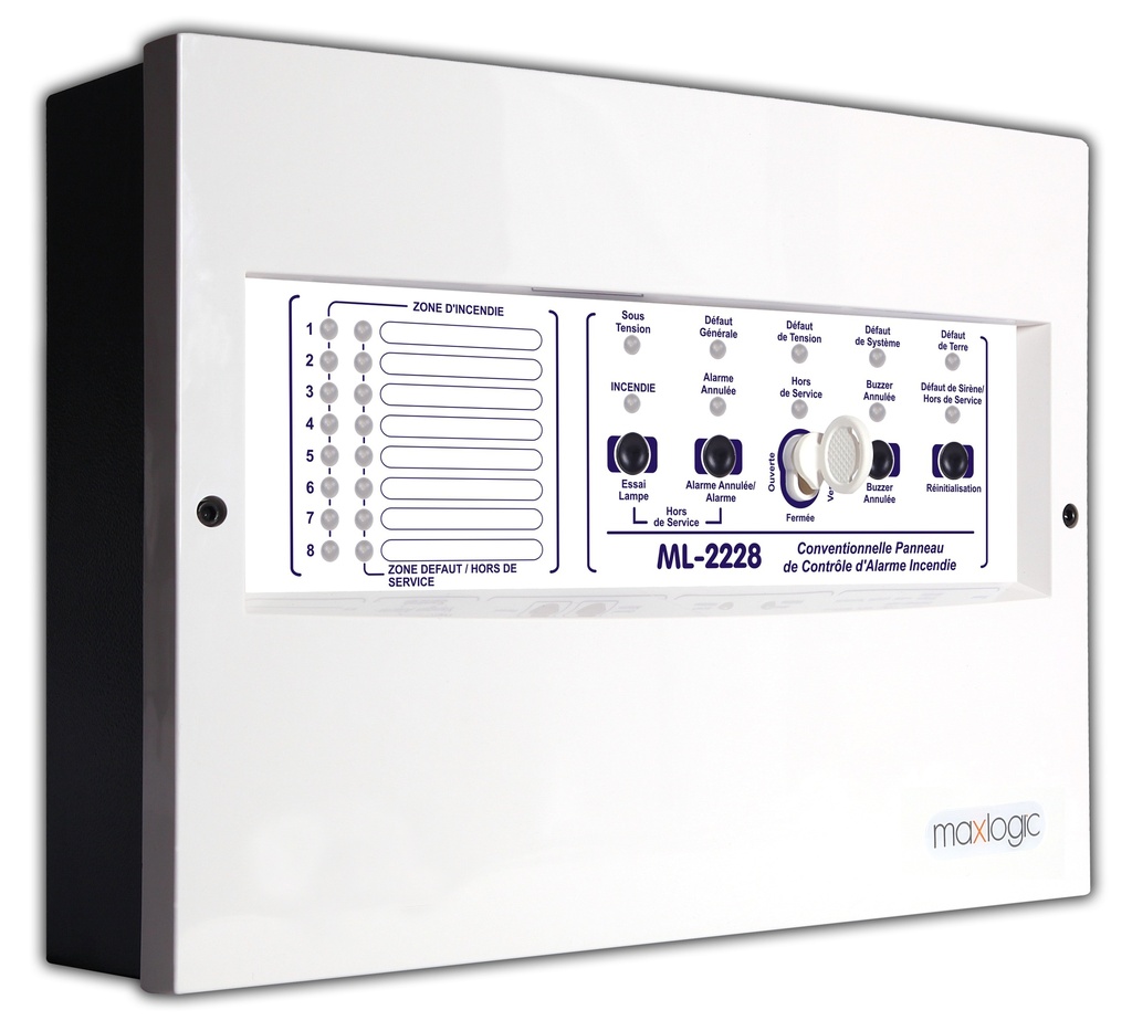 Maxlogic Conventional systems fire alarm control panel, 8 Zone