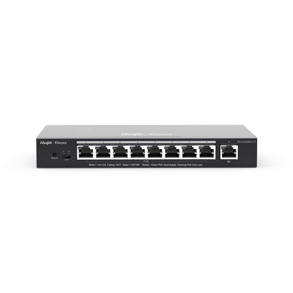 Switch 9 Ports Gigabits, Manageabled, 8 Ports PoE, 120W