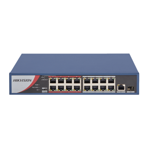 [DS-3E0318P-E/M(B)] 16 Port Fast Ethernet Unmanaged POE Switch