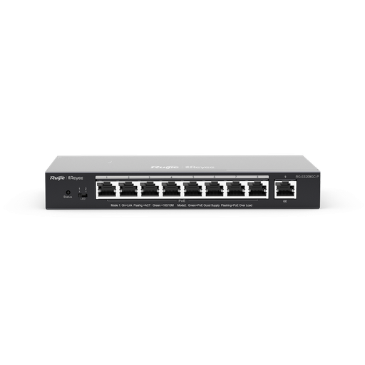 [RG-ES209GC-P] Switch 9 Ports Gigabits, Manageabled, 8 Ports PoE, 120W