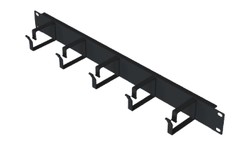 [BPABLORGYO1U]  1U 19'' Horizontal Cable Organizer with 5 Metal Hook